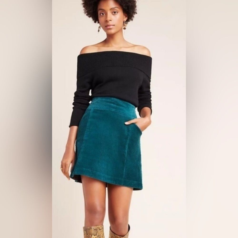 Anthropologie Maeve Emerald Skirt